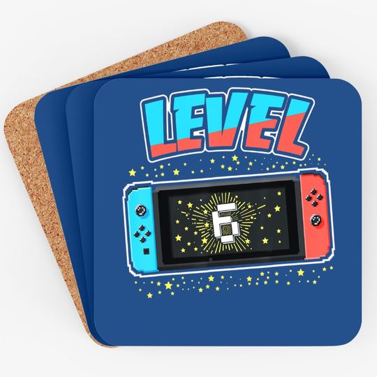 Level 6 Birthday T Boy 6 Years Old Video Games Coaster