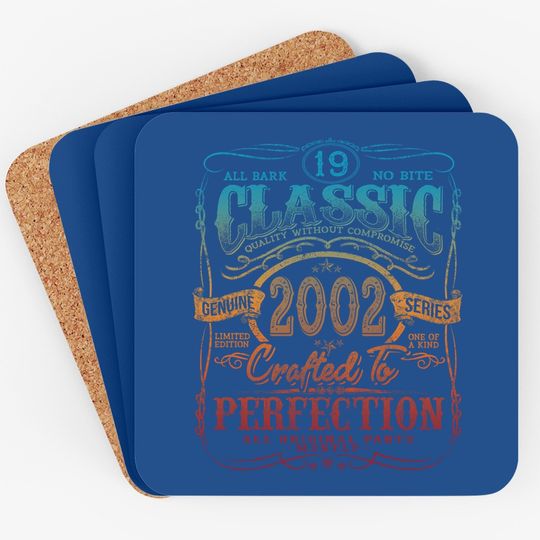 Vintage 2002 Limited Edition Gift 19th Birthday Coaster