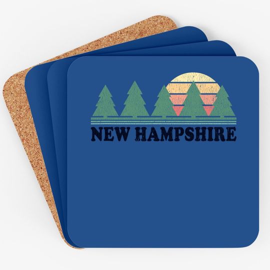 New Hampshire Nh Vintage Retro 70s Graphic Coaster
