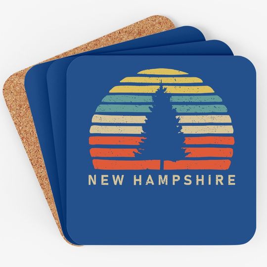 Retro Sunset New Hampshire Coaster