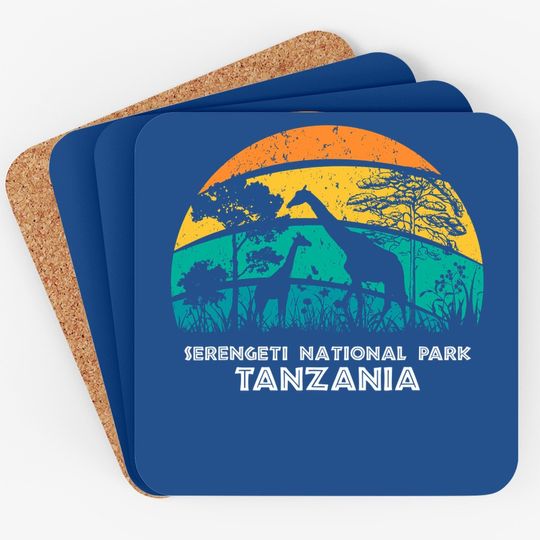 Vintage Retro Serengeti National Park, Tanzania Africa Safar Coaster