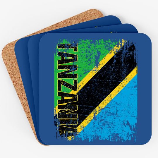 Tanzania Flag Vintage Distressed Tanzania Coaster