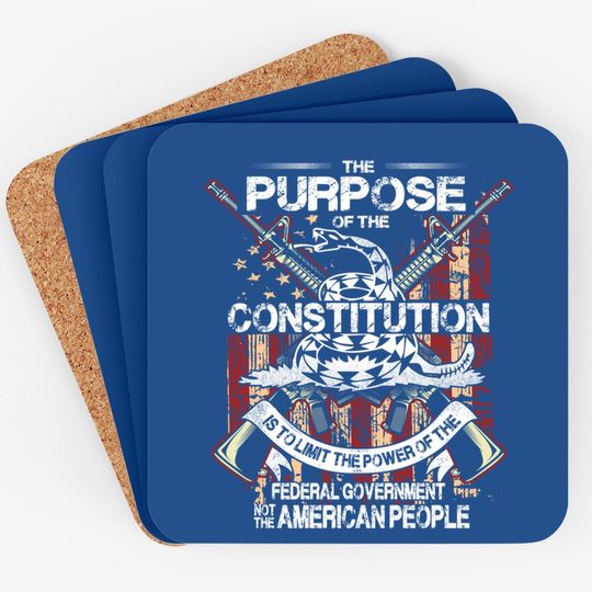American Constitution Federal Government Guns Coaster