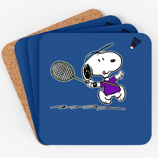 Snoopy Playing Badminton, Snoopy Badminton Coaster