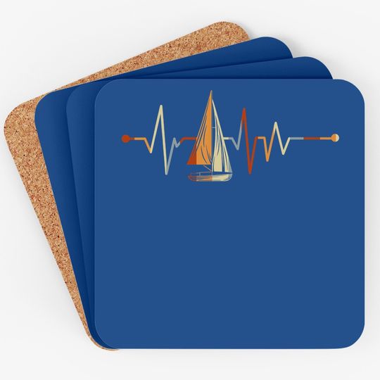 Sea Captain Gift Sail Boat Heartbeat Boat Sailing Coaster