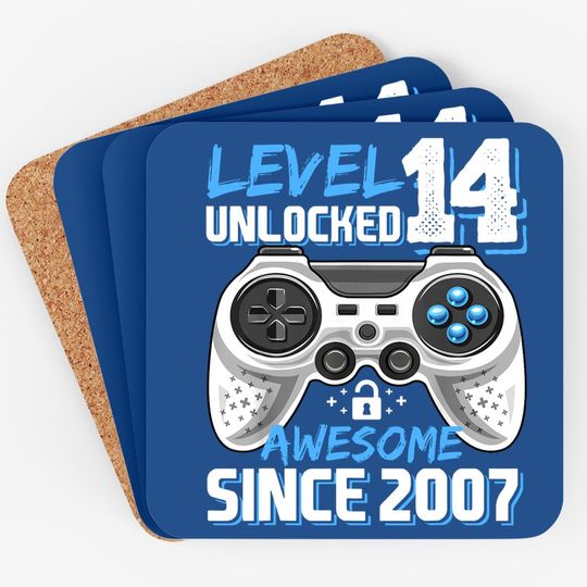 Level 14 Unlocked Awesome 2007 Video Game 14th Birthday Coaster