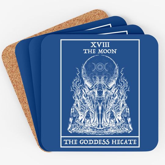 The Goddess Hecate Tarot Card Moon Witch Wiccan Witchy Coaster