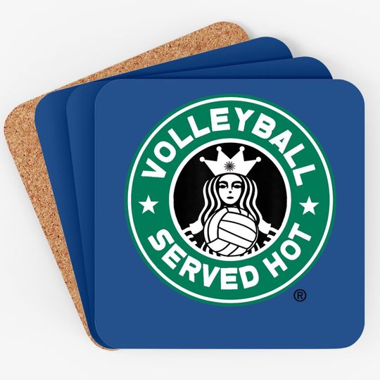 Funny Volleyball Logo Design Coaster