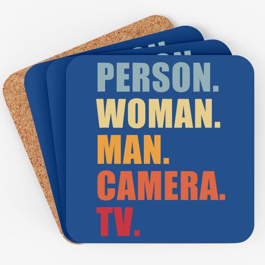 Person Woman Man Camera Tv Coaster