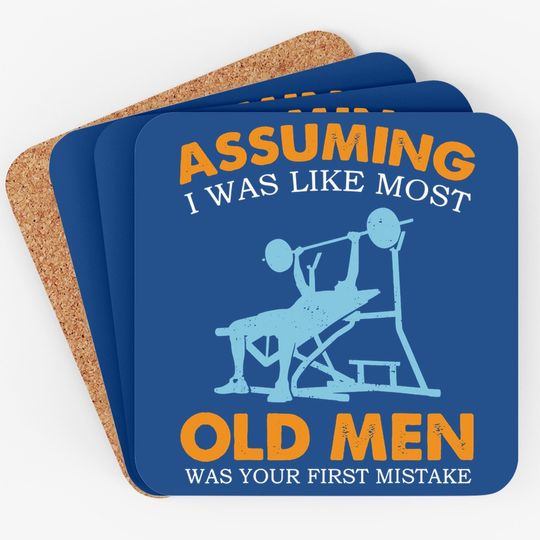 Old Man Weight Lifting For Old Strong People Coaster