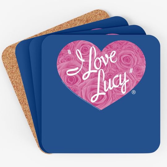 I Love Lucy Classic Tv Comedy Lucille Ball Pink Roses Logo Adult Coaster