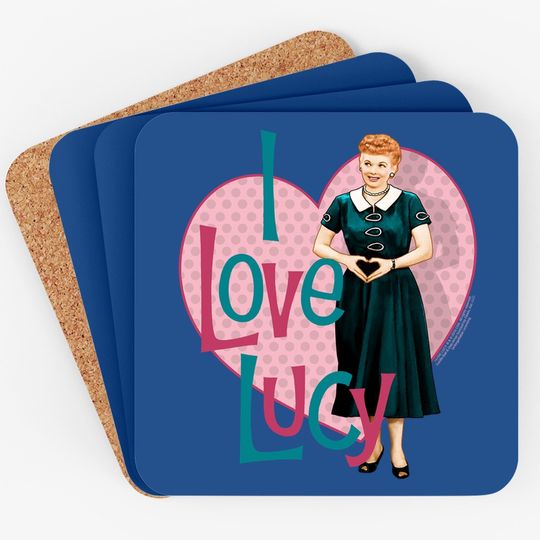 I Love Lucy Classic Tv Comedy Lucille Ball Heart You Adult Coaster