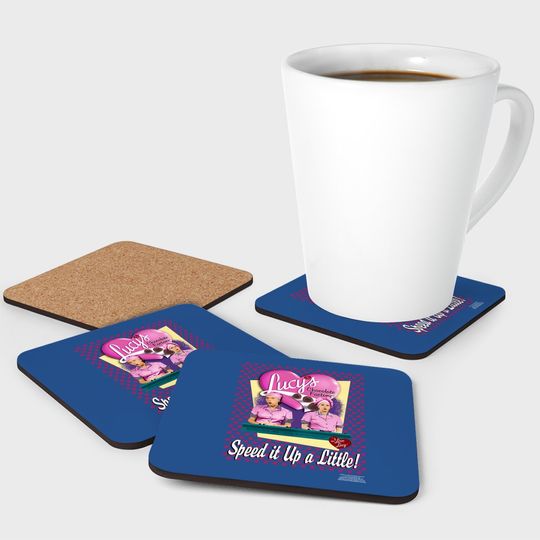 I Love Lucy Coaster Chocolate Factory Speed It Up Pink Coaster
