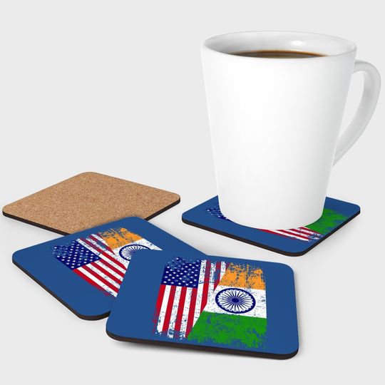 Half American Flag | Usa India Flag Coaster