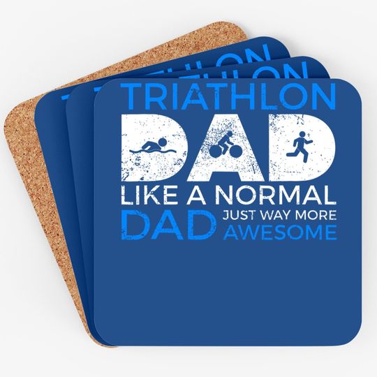 Triathlon Dad Funny Triathlete Coaster