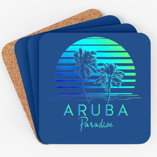 Aruba Beach Tropical Vibes Vacation Souvenir Coaster