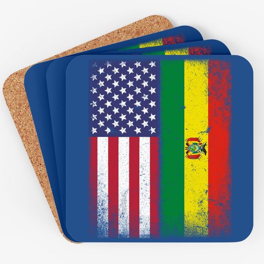 Bolivian American Flag Coaster