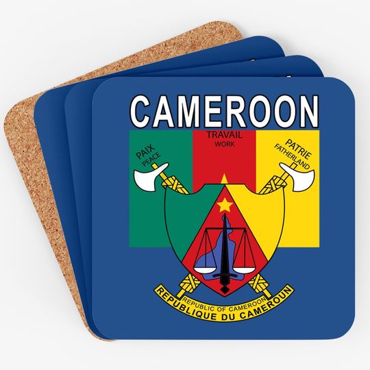 Cameroon Flag And Emblem Design Coaster