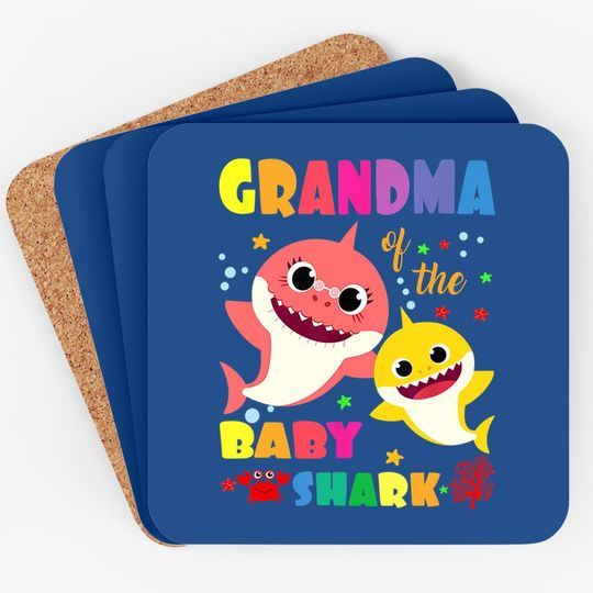 Grandma Of The Baby Shark Birthday Grandma Shark Coaster
