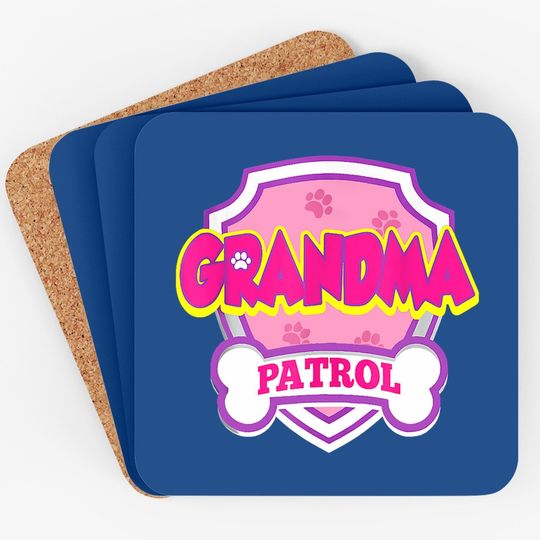 Grandma Patrol Dog Gift Birthday Party Coaster