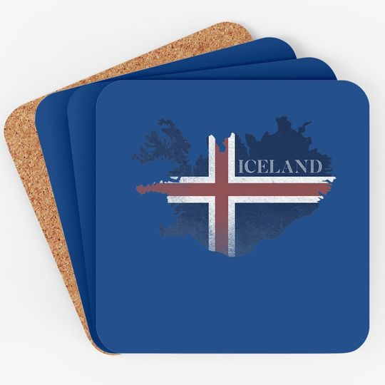 Map Of Iceland Flag Coaster