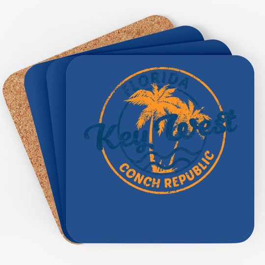 Key West Vintage Emblem Basic Cotton Coaster