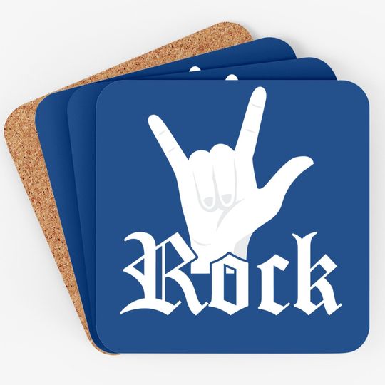 Rock Hand Symbol Popular Rock Singer Coaster