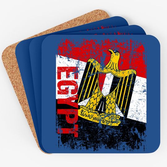 Egypt Egyptian Flag Vintage Coaster