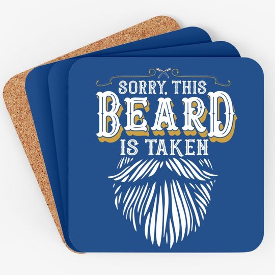 Sorry This Beard Is Taken Country Retro Valentines Day Coaster