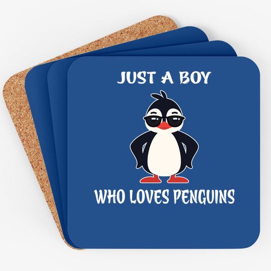 Just A Boy Who Loves Penguins Coaster