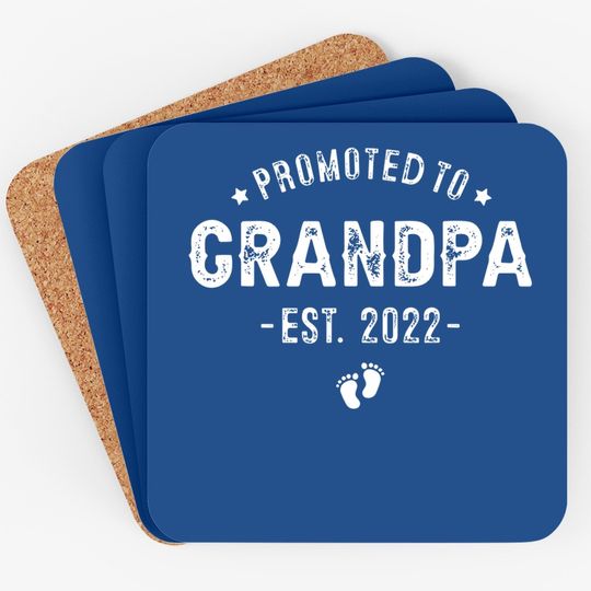 Promoted To Grandpa 2022 Soon To Be New Grandfather Coaster