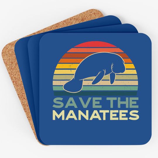 Save The Manatees Sea Cows Dugong Coaster