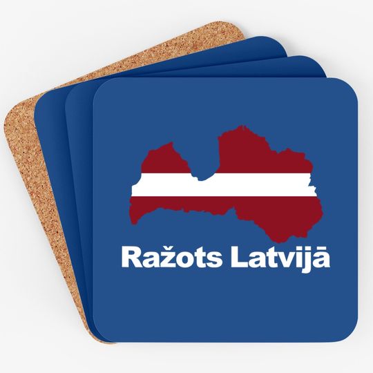 Made In Latvia Flag Proud Latvija Roots Coaster