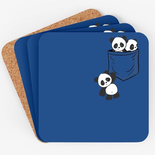 For Panda Lovers Cute Kawaii Baby Pandas In Pocket Coaster