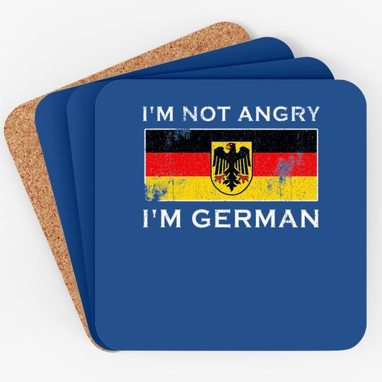 I'm Not Angry I'm German Germany Flag Beer Oktoberfest 2021 Coaster