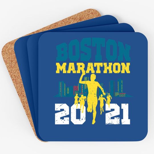Boston 2021 Marathon Runner 26.2 Miles Coaster