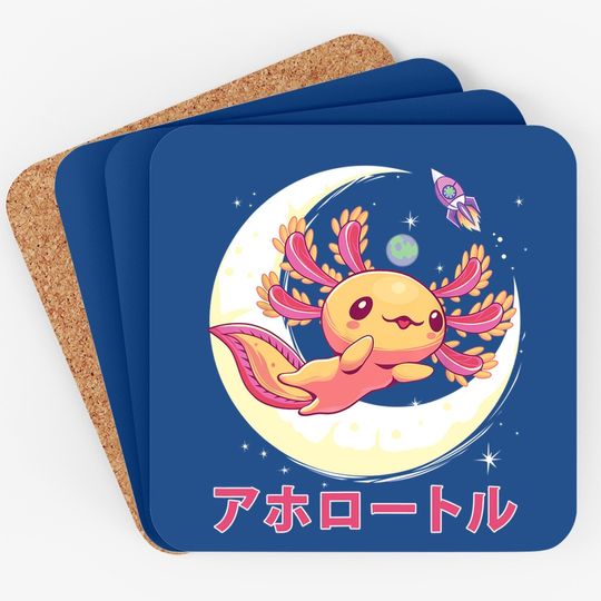 Pastel Goth Axolotl Kawaii Japanese Anime Aesthetic Nu Goth Coaster