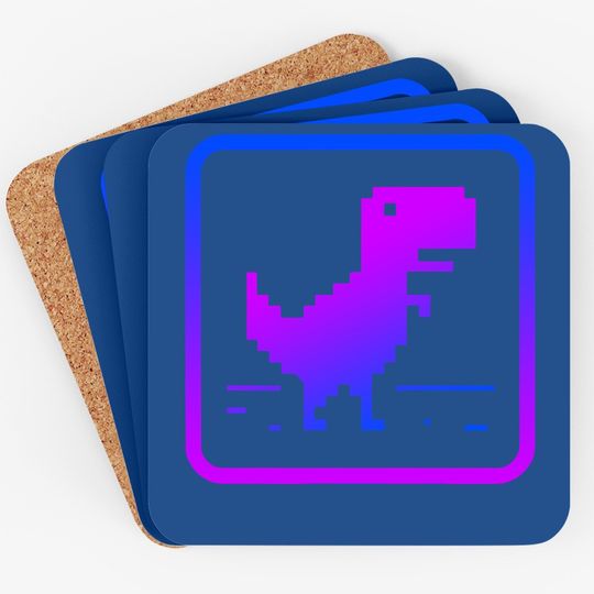 No Internet Dinosaur Graphic Design Coaster