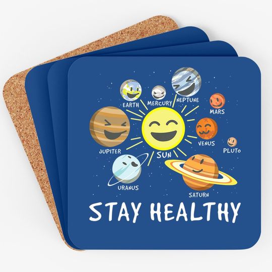Health Astronaut - Solar System Gift Idea Child Health Day Coaster