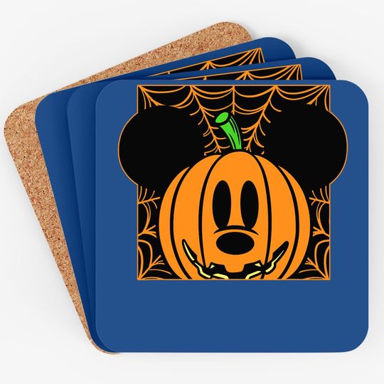 Mickey Mouse Pumpkin Web Halloween Coaster