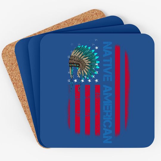 Native American Day Vintage Flag Usa Coaster