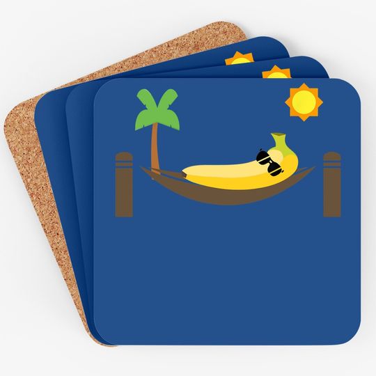 Banana In A Hammock Punny Fruit Coaster