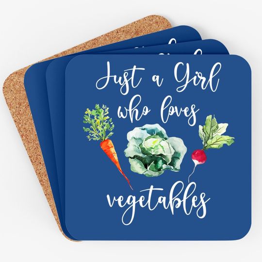 Just A Girl Who Loves Vegetables Coaster Vegan Lover Coaster
