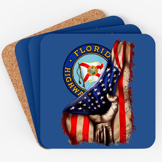 Florida Highway Patrol American Flag Coaster