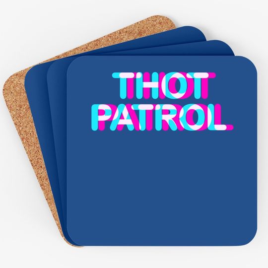 Thot Patrol Funny Meme Anaglyph Coaster