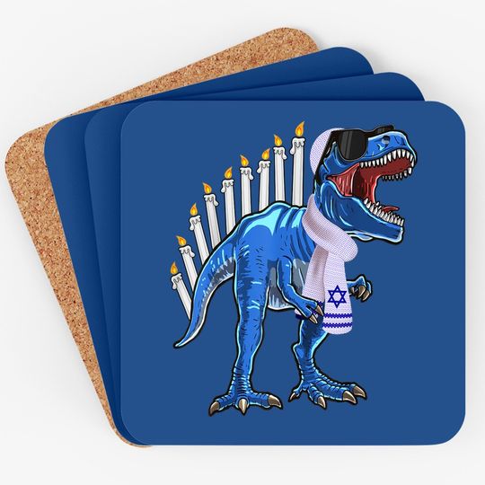 T Rex Dinosaur Hanukkah Coaster