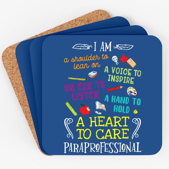 Paraprofessional Gift Heart To Care Paraprofessional Coaster