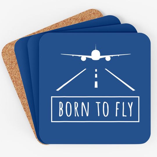Born To Fly Aviation Pilot Flying Airplane Aircraft Gift Coaster