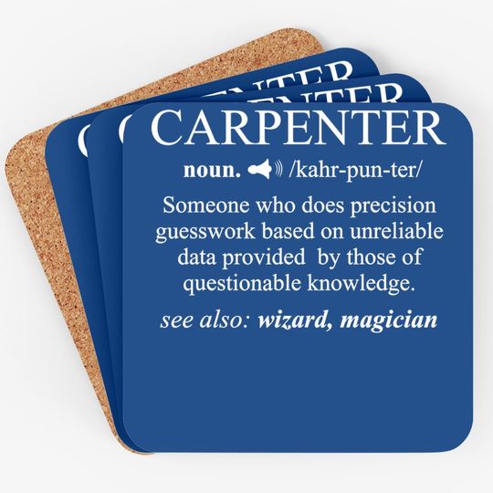 Carpenter Definition Coaster Woodworking Carpentry Coaster