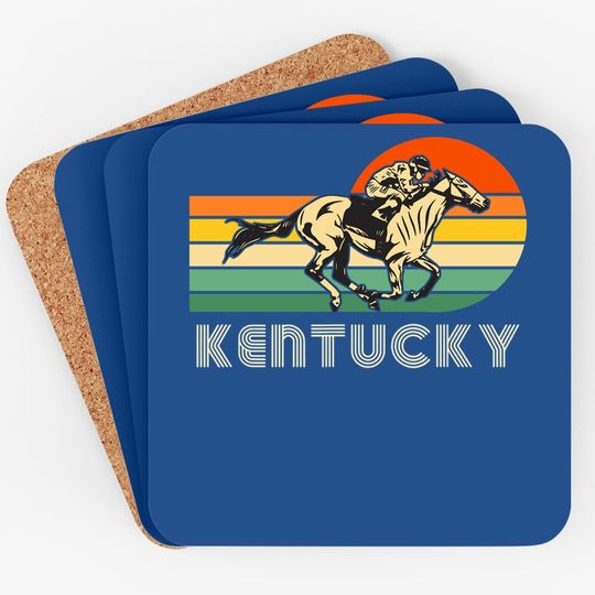 Kentucky Vintage Retro Sunset Horse Racing Derby Coaster